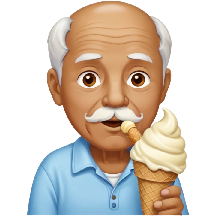 Old man eating ice cream emoji