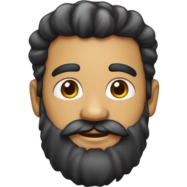 barbe poivre et sel cheveux noirs emoji