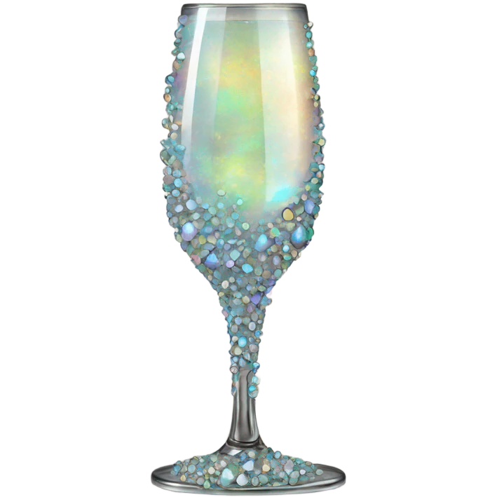 opal crystal gemstone encrusted champagne glass  emoji