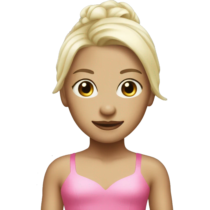 white blonde hair dancer with pink tutu emoji