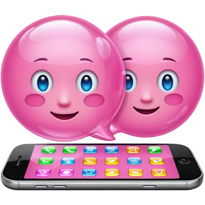 pink cellphone contacts bubble emoji