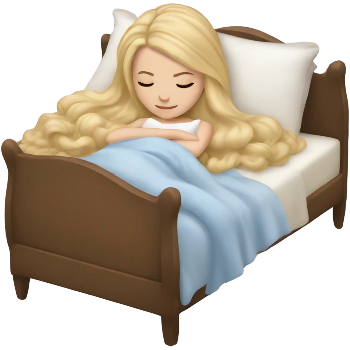 sleeping beauty blonde white girl with a brown pillow emoji
