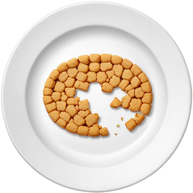 empty plate with crumbs leftover after eating emoji