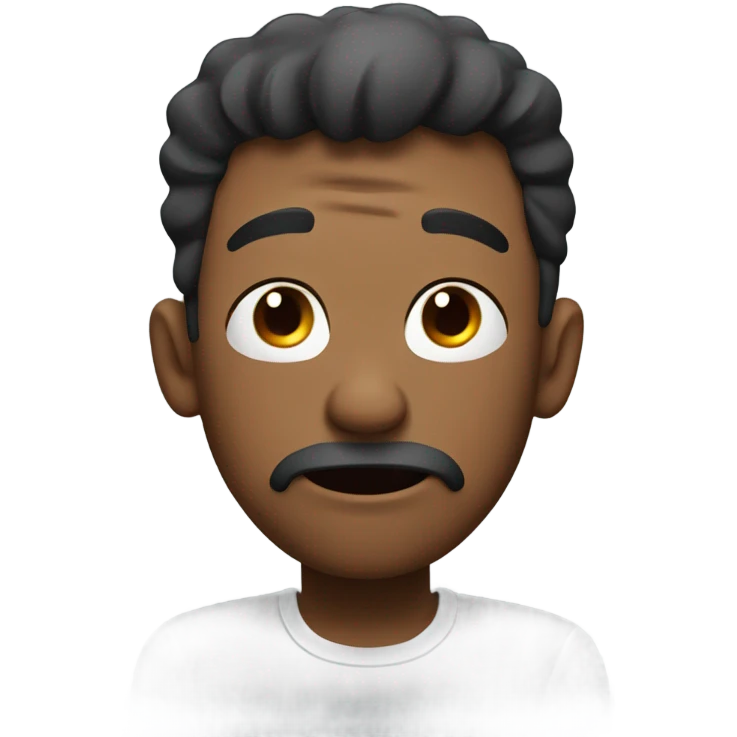 Tired guy saying uff  emoji