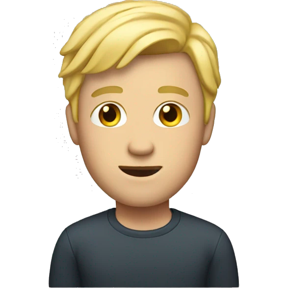 man with blonde hair on iphone emoji