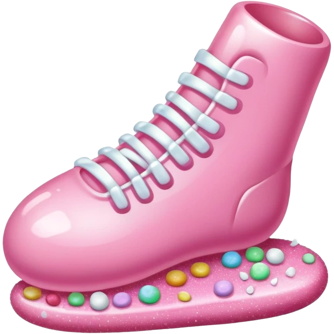 Cute cartoon foot with sugar crystals, candy sprinkles, and a sweet appearance emoji