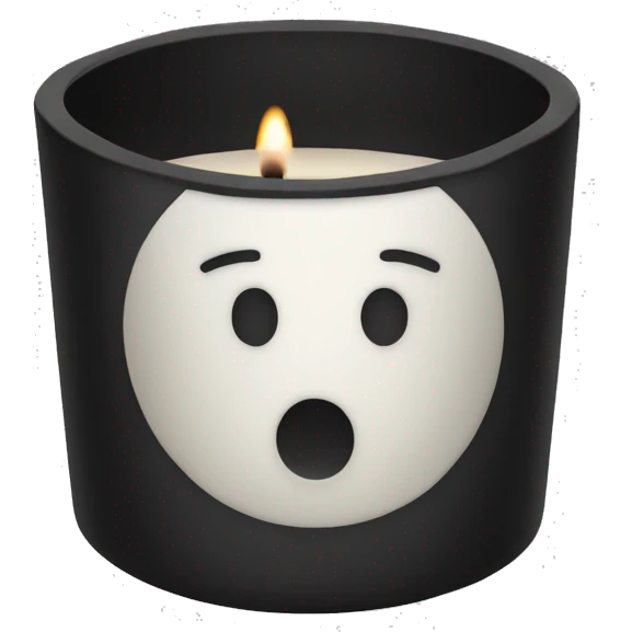 Fragrance candle with black color emoji