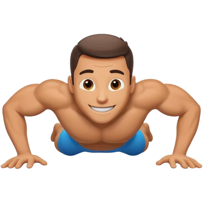 cartoon character doing pushups emoji