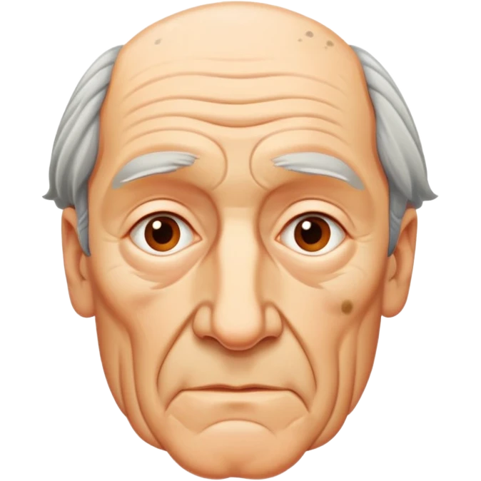 face of Hans Jonas, German philosopher, showing wrinkles and age spots emoji