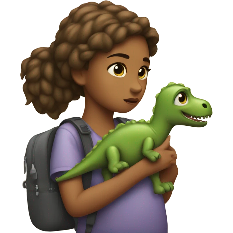 girl dinosaur missing her boyfriend emoji