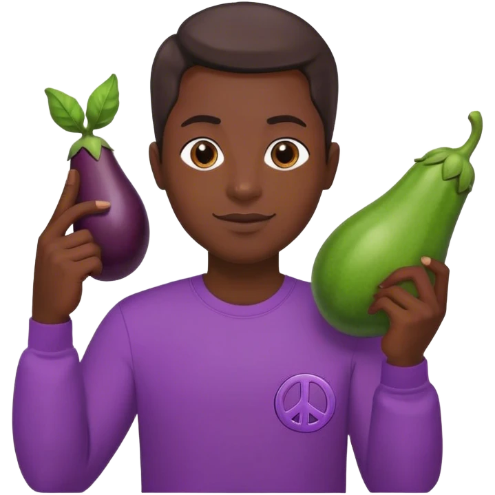 Eggplant stabbing peace  emoji