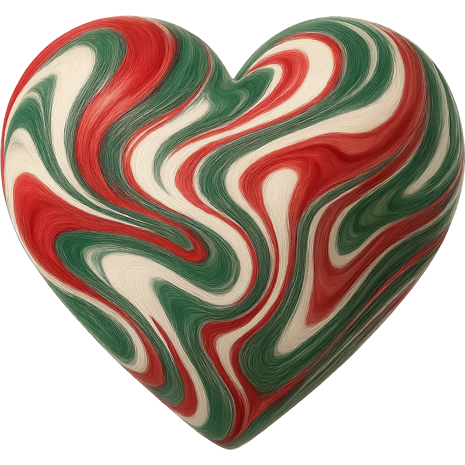 christmas heart with a swirling marble effect   , remove background emoji