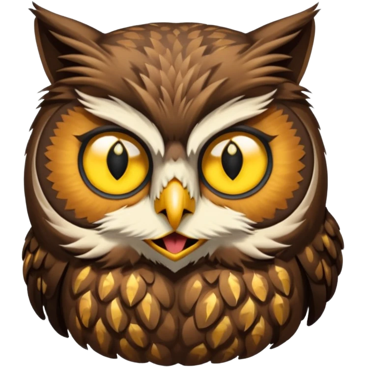 A owl with a cat head emoji