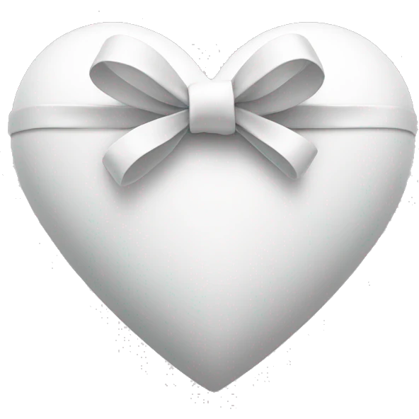 White heart with a bow emoji