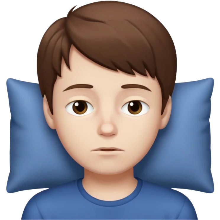 boy with brown hair and sleepy eyes emoji