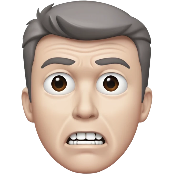 Really Wide Rick Astley with a kinda worried face but his upper teeth are sticking out and he is gray and you could barely see parts of him emoji