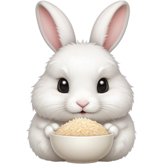 ご飯食べてるうさぎ emoji