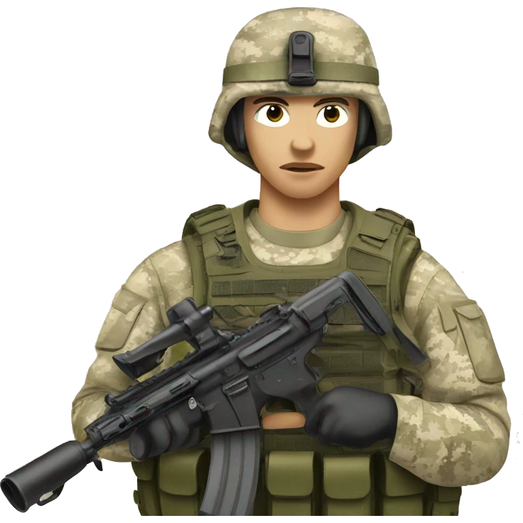armed soldier in camouflage uniform emoji