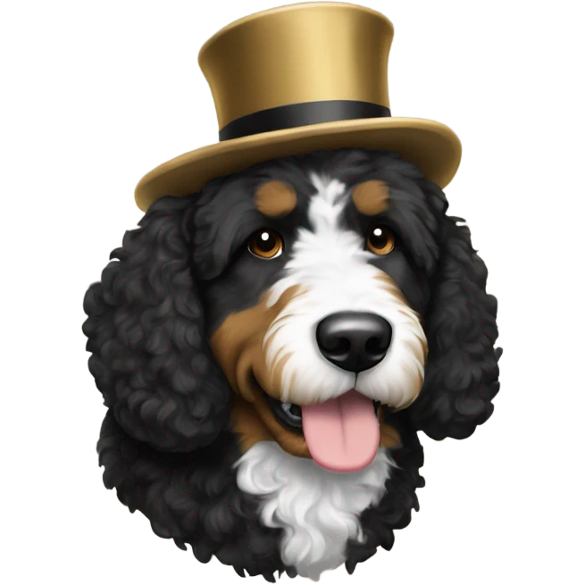 Bernedoodle with purdue hat emoji
