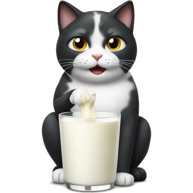 Cat eating milk emoji