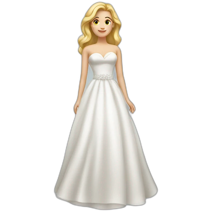 White woman in wedding dress stand emoji