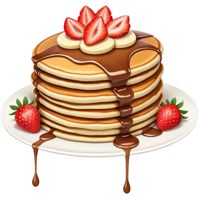 Pancakes with Nutella and strawberry aesthetic  emoji