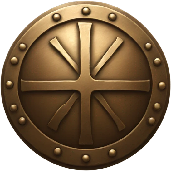 round shield made of bronze emoji