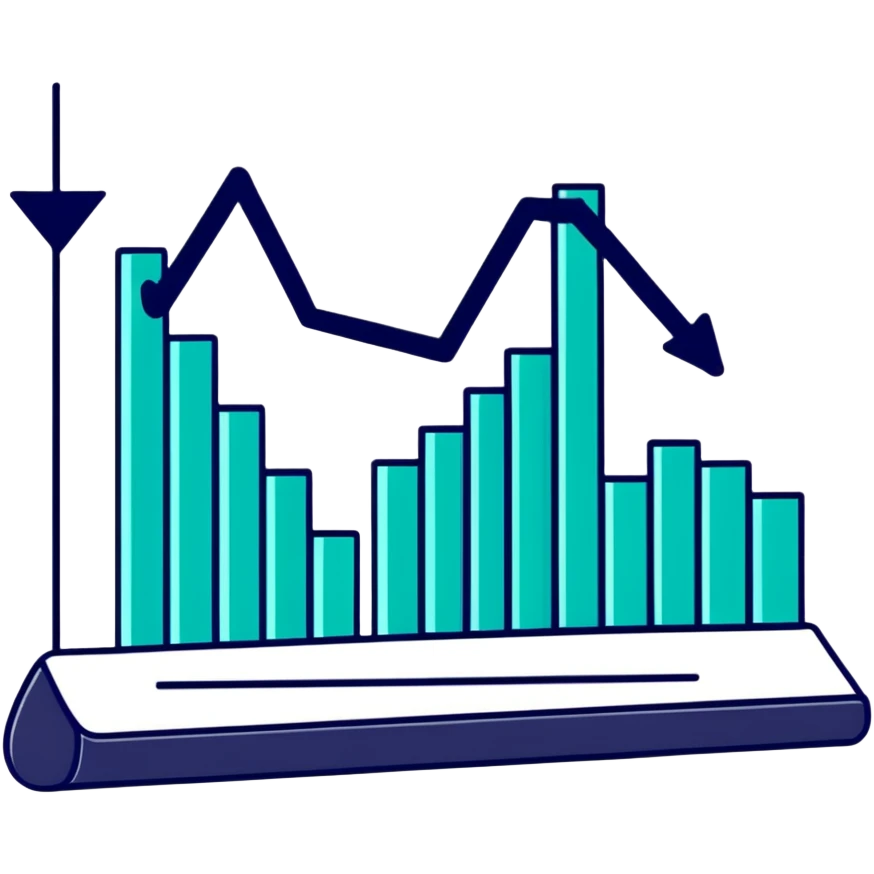 business analytics graph with upward trend emoji