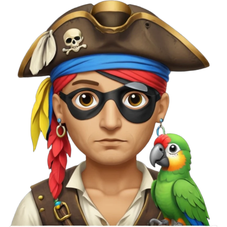 pirate and parrot emoji