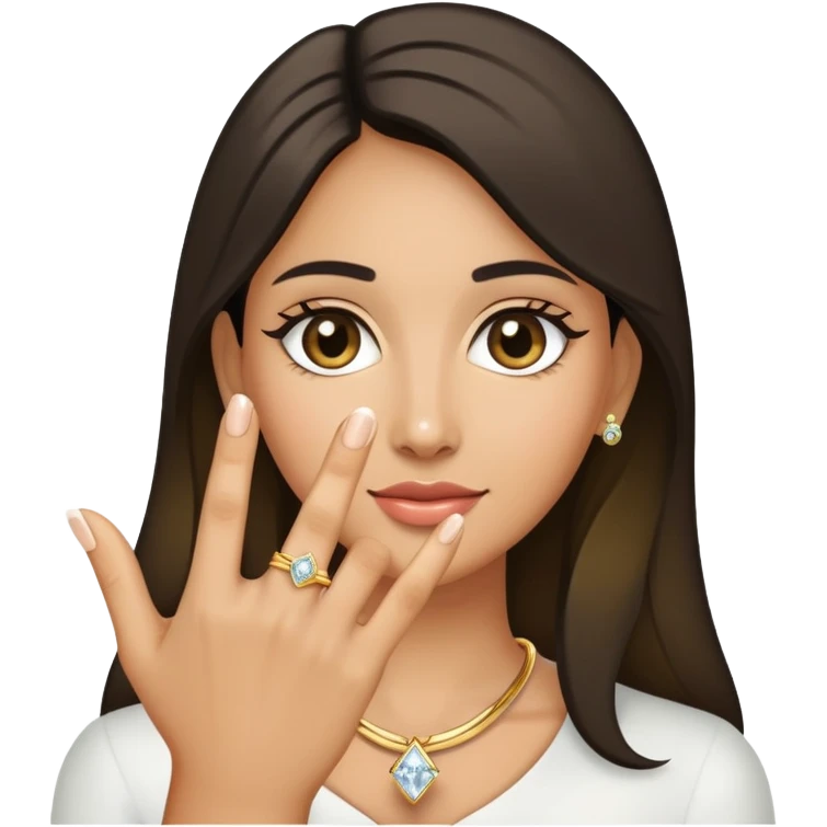 Engagement ring on olive hand emoji