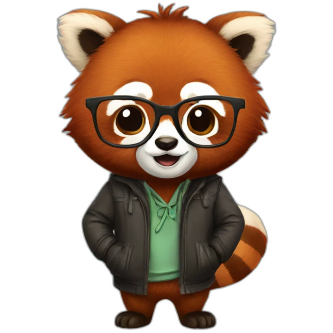 Nerdy red panda emoji