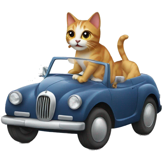 Cat riding a car emoji