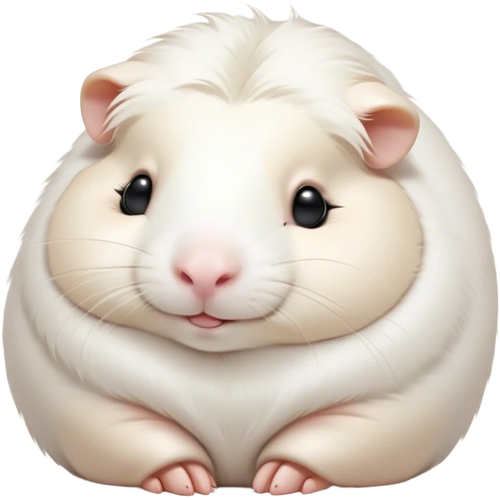 Meme-Worthy Cute Sleeping White Guinea Pig Portrait Emoji, Head resting peacefully with a contented smile, showcasing a delightfully chubby build and a luxuriously soft pure white fur, eyes shut in a serene, cozy nap, Simplified yet hilariously adorable features, highly detailed, glowing with a soft, drowsy light, high shine, relaxed and utterly lovable, stylized with an air of playful laziness, bright and heartwarming, soft glowing outline, capturing the essence of a comically sleepy guinea pig, so meme-worthy it feels like it could instantly become the next viral sensation of adorable slumber! emoji