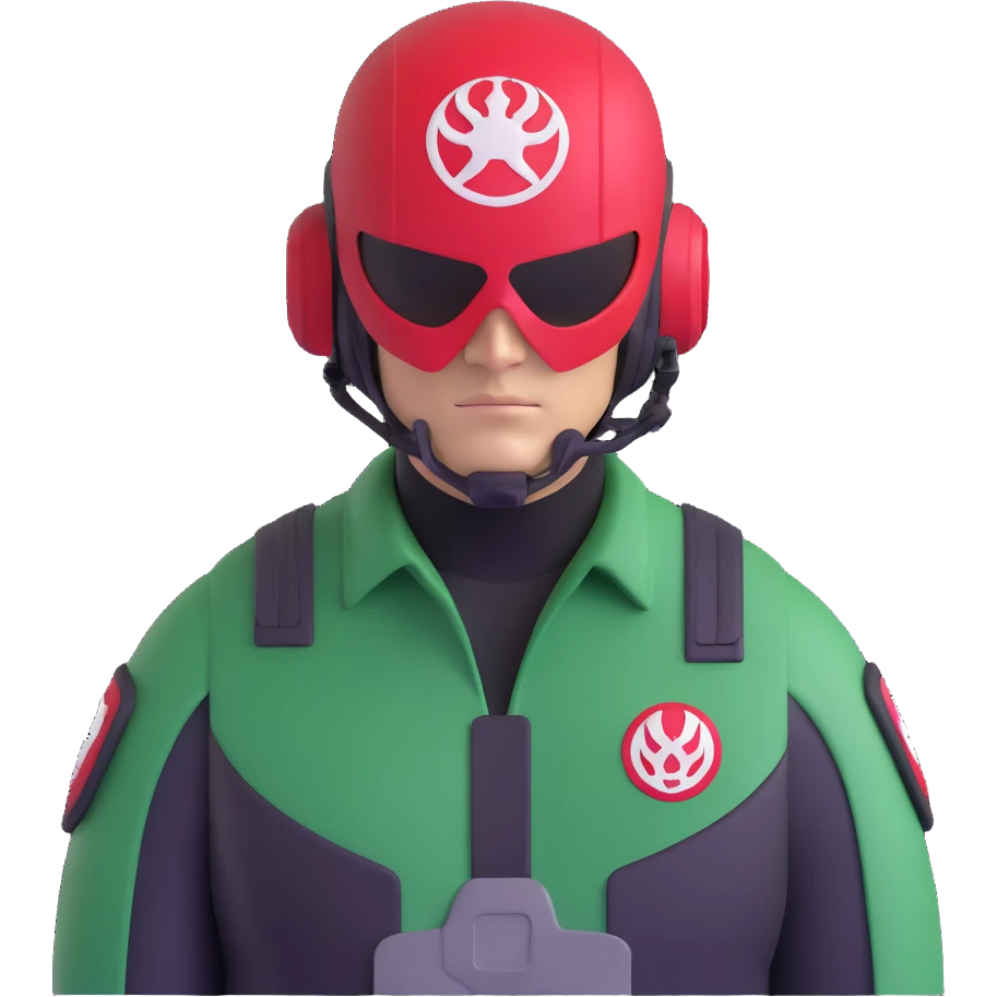 agent with hydra marvel symbol on helmet emoji