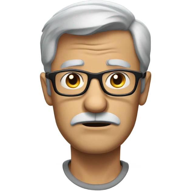man from Disney up grey hair glasses grumpy face big nose emoji