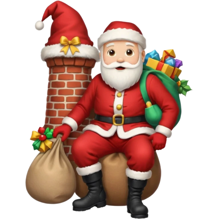 Santa on a chimney emoji