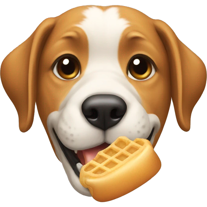 a dog eating  emoji