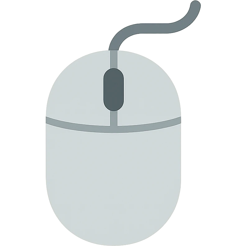 mouse, flat color icon style, bold shapes, minimal details, friendly appearance emoji