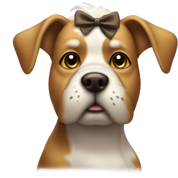 Dog with a bow on head emoji