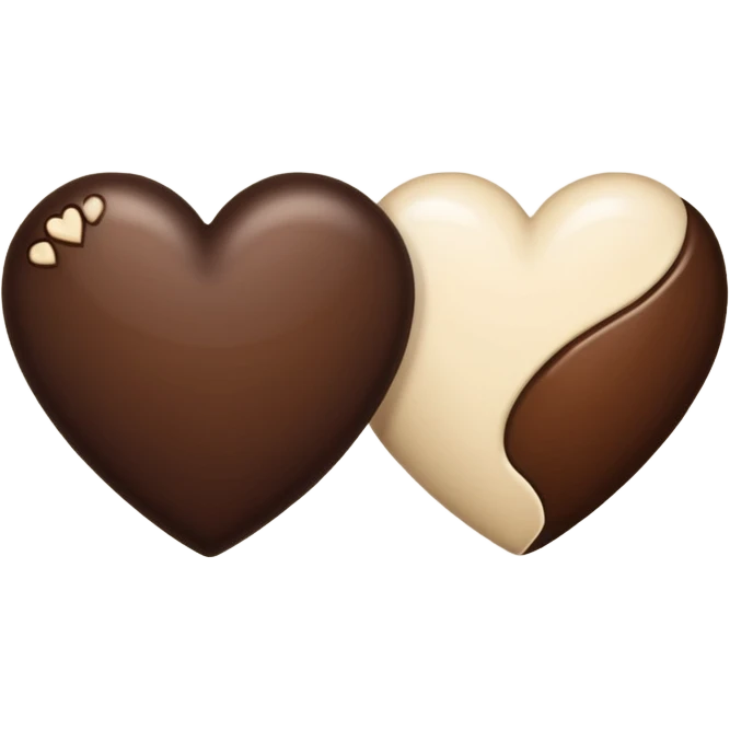 Two heart dark brown and creamy color emoji