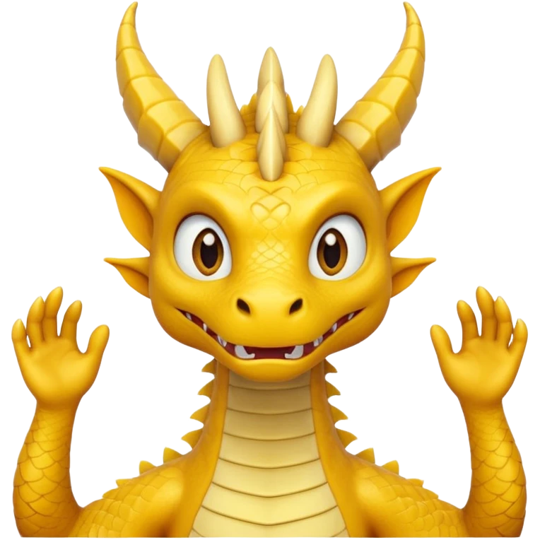 Draw a dragon that has his hands over his head (confused?) like psyduck and a head tilted emoji