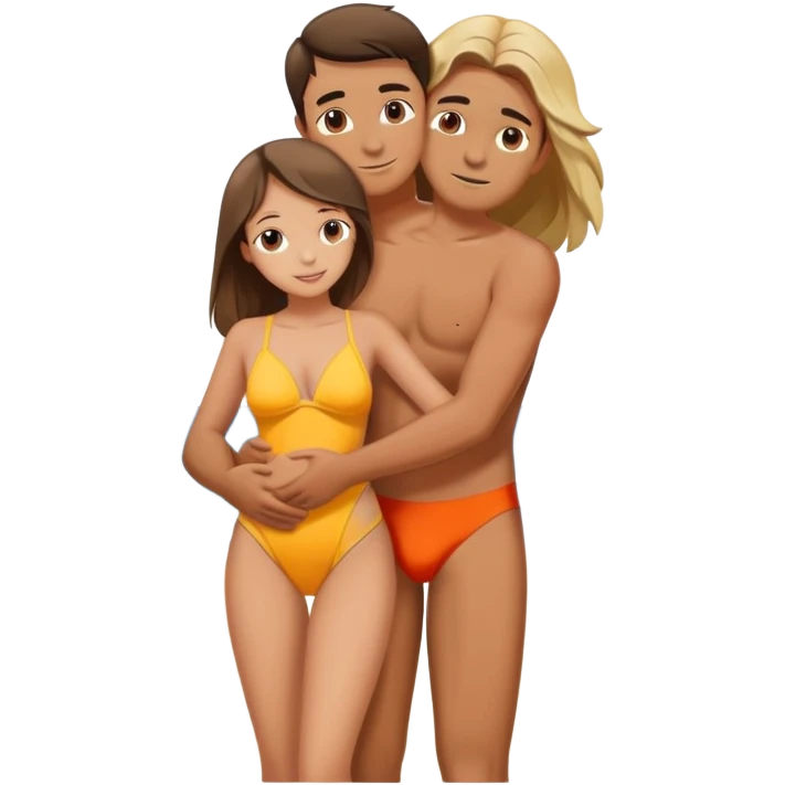 Guy and girl embracing on the beach emoji