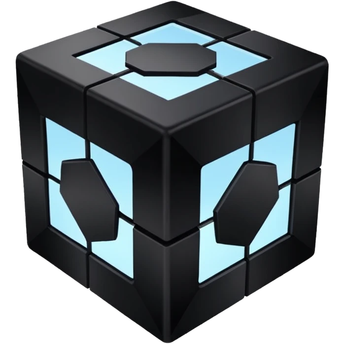 black colour infinity cube emoji