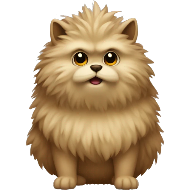 Brown beige fluffy Fakémon emoji