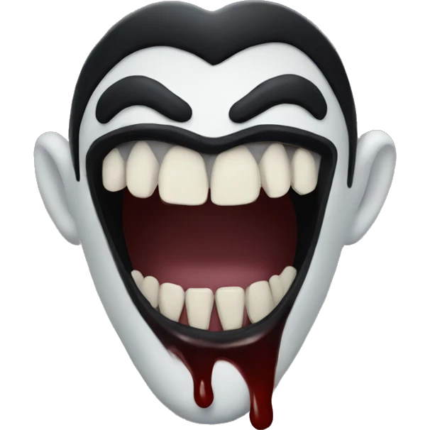 black lips with white vampire teeth emoji