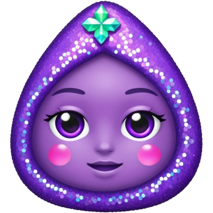 glitter purple and cian bolinha emoji