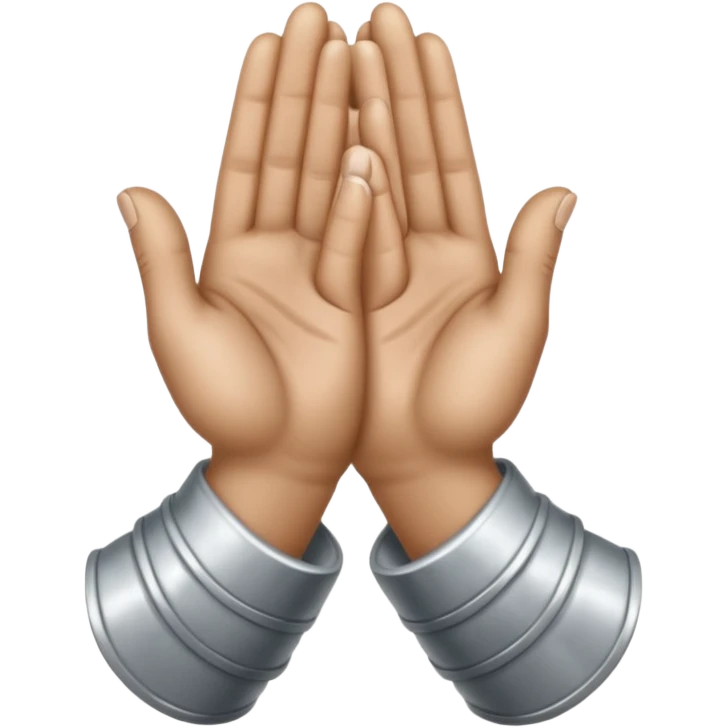 praying metallic hands emoji