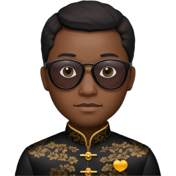 cheongsam ancient black man with sunglasses emoji