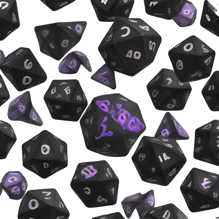 Dice d20 black cat emoji