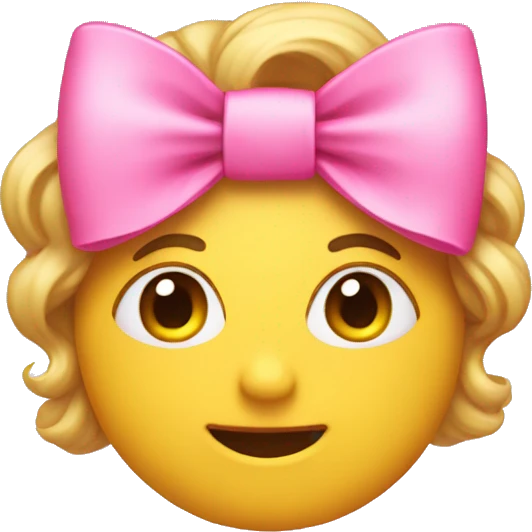 🤭 with a pink bow emoji